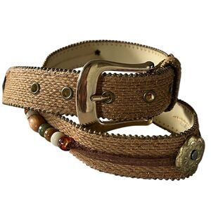 Elite Fresno California Vintage Belt Concho Beads Jute Boho Hippie Small Medium